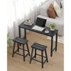 Set of 2 Bar Chairs Black - Vasagle: Steel Frame, Particleboard Seat, Kitchen Counter Height - 3 of 4