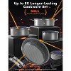 Aoibox 12-Piece Nonstick Cookware Set with Hybrid 3-Ply Stainless Steel Skillet, Ceramic Coating, Scratch-Resistant, PFAS-Free, Induction Compatible - 2 of 4