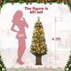 4.5ft Snow Flocked Pre-Lit Christmas Tree with 108 Lights, Timer and Potted Base, Easy Setup - 3 of 4