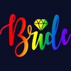 Adult Design By Humans Bride Pride Rainbow Wedding By Anhanva T-Shirt - 2 of 2