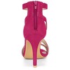 Allegra K Women's Zipper Ankle Strap Open Toe Heeled Sandals - 3 of 4