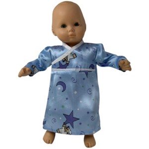 Doll Clothes Superstore Satin Nightgown With Bear Print Fits 15-16 Inch Baby Dolls - 1 of 4