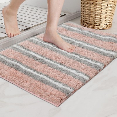 Home Weavers Glamour Collection 100% Polyester Microfiber Bathroom Rug, Non Slip Bath Mat Water Absorbent Soft Microfiber Shaggy Mat Machine Washable