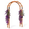 Tramull 7.7 ft Wooden Garden Arbor Arch with Trellis Sides for Climbing Plants, Weddings & Outdoor Decor - 2 of 4