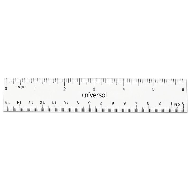 Universal Clear Plastic Ruler Standard/Metric 6" 59025, 2 of 3