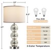 ROTTOGOON Set of 2 Table Lamps for Living Room Glass Triple-Sphere 27" Tall Bedside Desk Nightstand Lamp for Bedroom Living Room, Mercury Silver - 2 of 4
