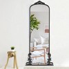 PexFix 29 in. W x 68 in. H Large Wall Mirror Free Standing Metal Mirror Full Mirror Carved Floor Mirror in Black - 3 of 4