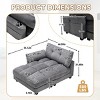 Oversized Corduroy Chaise Lounge Chair Sleeper Sofa Bed with Adjustable Backrest, USB Port & Cup Holder for Bedroom Living Room-3irtyhousy - 4 of 4