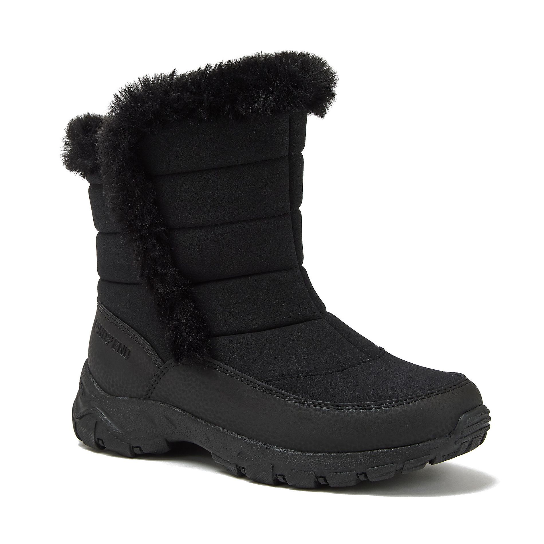 Lands' End Kids Expedition Faux Fur Waterproof Puffer Snow Boots