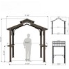 VisioGear Canopies and Gazebos, Gazebo Outdoor with Shelves Serving Tables, Gazebo Pavilion for Garden, Brown, 97.48"*60.47"*96.54" - 2 of 4