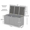 Lyngins 67 Gallon Wooden Deck Box, Weather-Resistant Outdoor Storage Box, Dual-Purpose Seat/Table, Hinged Lid with Thumb Groove, Natural Wood Finish - 2 of 4