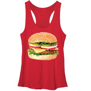 Women's Lost Gods Cheeseburger Love Racerback Tank Top - 1 of 3