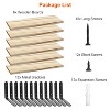 NewHome"6 Sets Floating Wall Shelves 15.74x5.74 Inch Wood Storage with Metal Brackets for Home & Office"Light Brown - 3 of 4