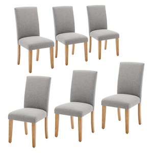 Dining Chairs Set of 4,Modern Fabric Upholstered Ergonomic Chairs with Curved Backrest,Heavy-Duty Wood Legs - 1 of 4