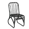 PE Wicker Patio Accent Chair Set Of 2,Modern Armless Chair With Washable Cushion And Petal-shaped Back,Outdoor Furniture -Maison Boucle - 4 of 4