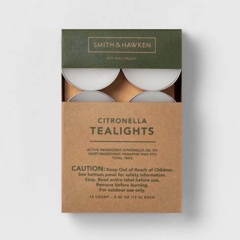 12pk Citronella Tea Light Candles - Smith & Hawken™ - image 1 of 3