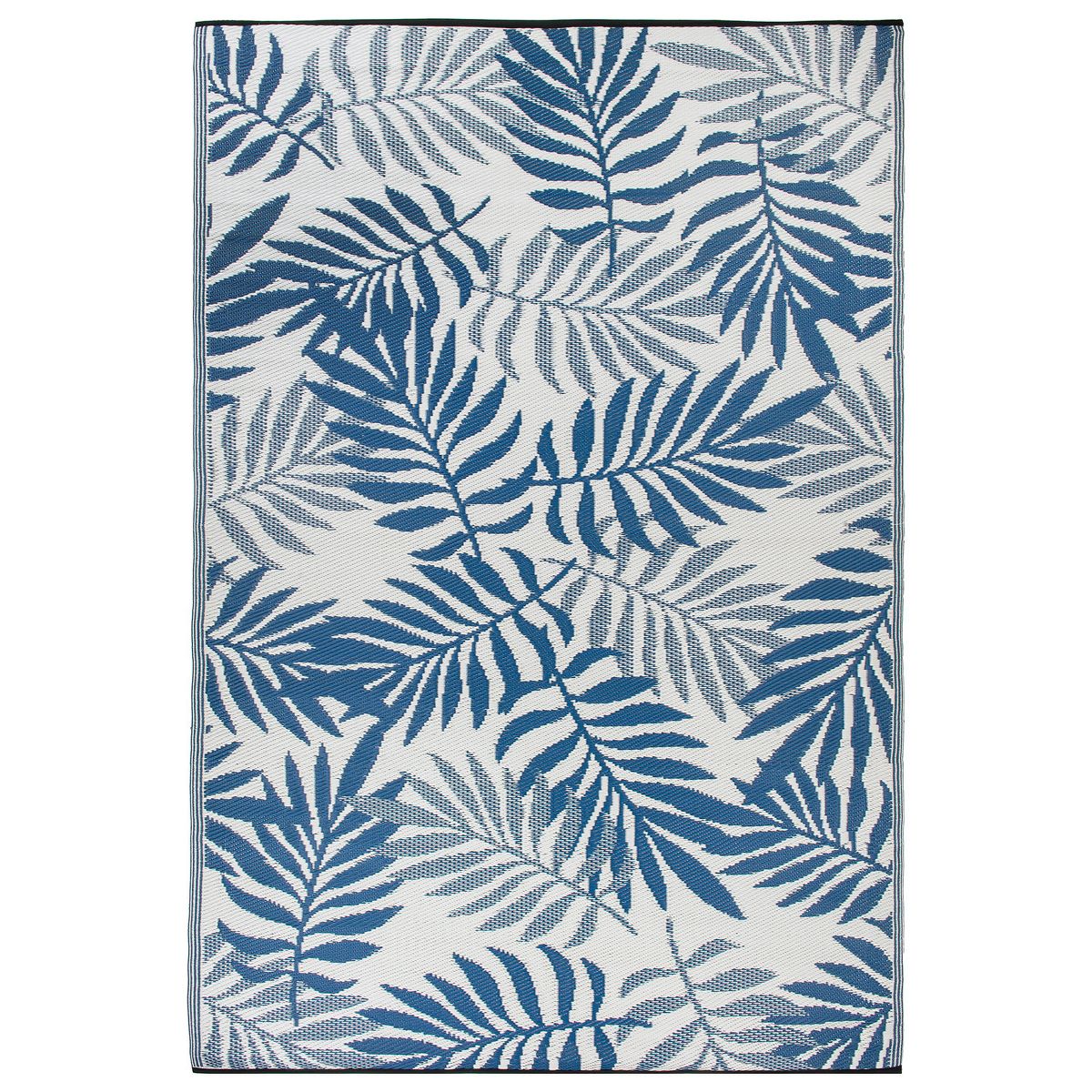 World Rug Gallery Palm Leaves Reversible Recycled Plastic Outdoor Picnic Mat, Camping Rug, RV Rug: Botanical, All-Weather, UV-Resistant
