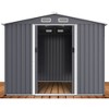 NicBex 8 x 12 FT Outdoor Storage Shed Large Metal Tool Sheds with Sliding Doors and Air Vent for Backyard Patio Lawn to Store Bikes, Tools, Gray - image 2 of 4