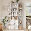 75" Tall 6-Tier Wide Wooden Bookshelf with Storage Cabinet and Doors - 2 of 4