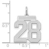 Black Bow Jewelry 14k White Gold, Jersey Collection, Medium Number 28 Pendant - 2 of 3