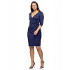 Womens Draped in Style Knee Length V-Neck Dress - 24seven Comfort Apparel™ - 2 of 4