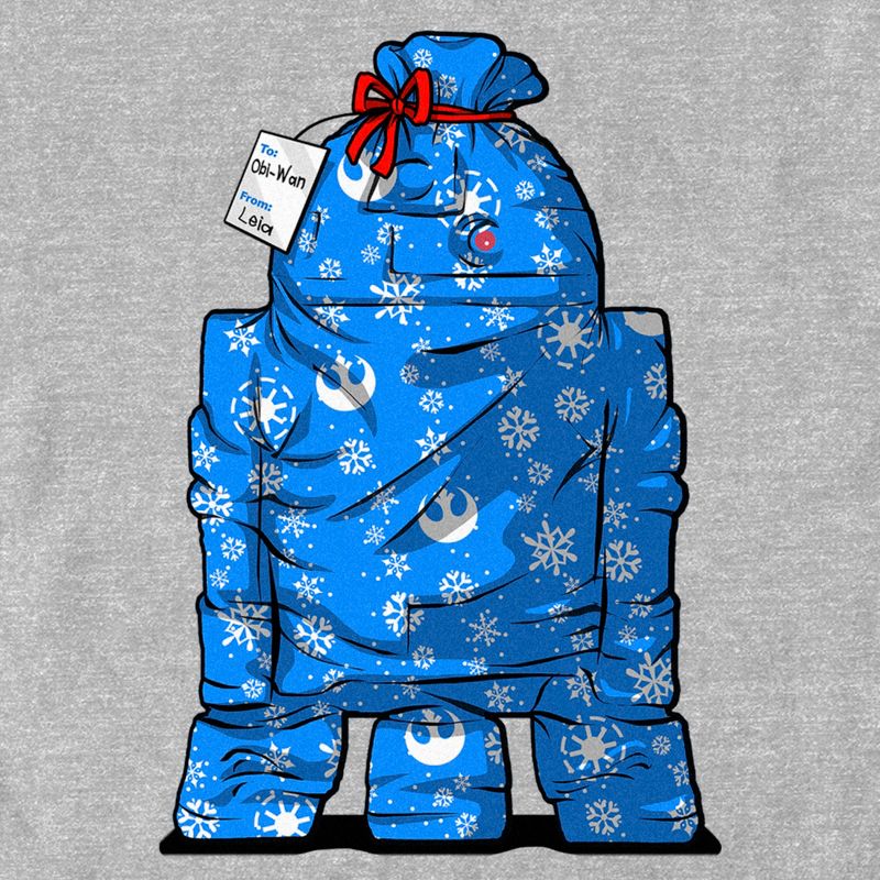 Men's Star Wars Christmas R2-D2 Wrapped Present T-Shirt, 2 of 6
