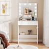 Costway Vanity Desk with Mirror and Lights with 3 Light Modes & Adjustable Brightness White - 2 of 4