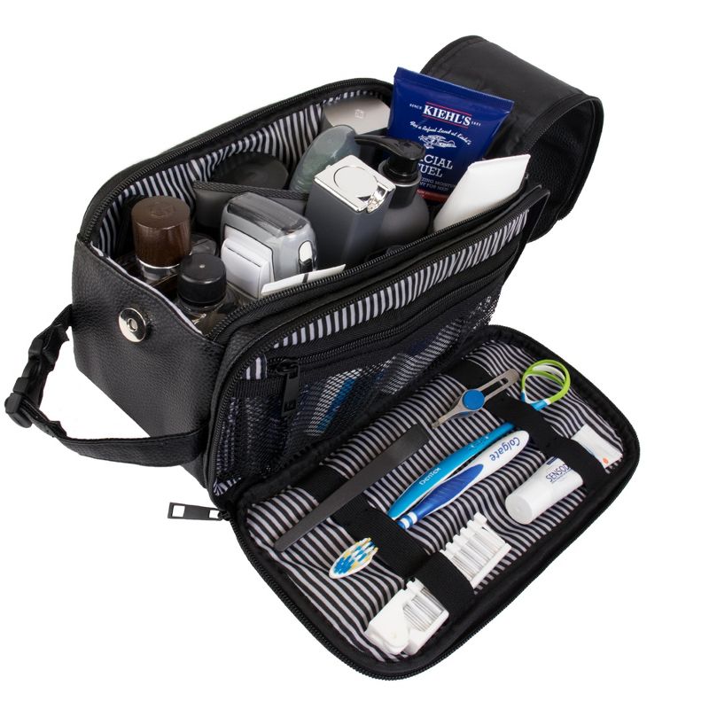 PAVILIA Toiletry Bag for Men, Travel Essentials Shaving Dopp Kit, Water Resistant Cosmetic Makeup Organizer Case, 2 of 8