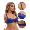 INSPIRE CHIC Women's Lace Trim Full Coverage Adjustable Strap Push Up Convertible Bra Set 2 Pcs - 3 of 4