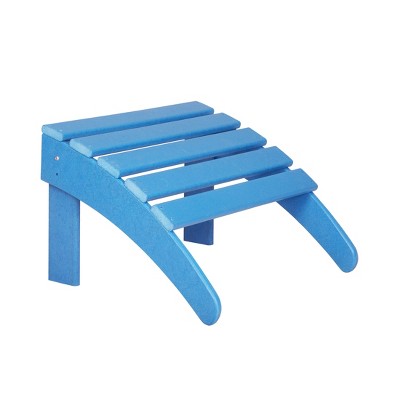 Pacific Blue HDPE Outdoor Adirondack Chair Set with Ottoman and Side Table