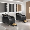 Karl Home Black Salon Shampoo Bowl and Chair Backwash Unit with Extra Large Ceramic Bowl - 2 of 4