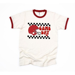 Simply Sage Market Women's Checkered Game Day Short Sleeve Ringer Tee - 1 of 3