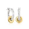 Ross-Simons Italian Sterling Silver and 18kt Gold Over Sterling Hoop Drop Earrings With Removable Discs - 4 of 4