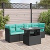 vidaXL Patio Sofa Set with Cushions Modular Outdoor Seating 5 Piece Poly Rattan - Black with Storage - 2 of 4