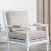 Hardwood Upholstered Spindle Accent Chair with Padded Armrests and Plush Cushions for Living Room - 4 of 4