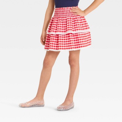 Girls' Tiered Gingham Skirt - Cat & Jack™