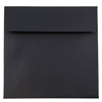 JAM Paper 7.5 x 7.5 Square Invitation Envelopes Black Linen V01213