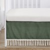 Sweet Jojo Designs Unisex Baby Crib Bed Skirt Diamond Tuft Green and Ivory - 3 of 3