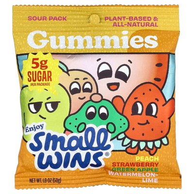 Enjoy Small Wins, Gummies, Sour Pack, Peach, Strawberry, Green Apple, Watermelon-Lime, 1.8 oz