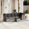 vidaXL Garden Sofa Set Gray Poly Rattan, Tempered Glass, Powder-Coated Steel - 2 of 4