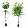 5.2/5.9FT Artificial Ficus Tree Tall Artificial Potted Ficus Tree With Planter Texture Potted Ficus Tree For Foyer Porch Decor Home Office LivingRoom - 4 of 4