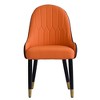 WJSHome Dining Chairs Set of 4 Kitchen Mid-Century Modern Chairs with Metal Legs and PU Leather Cushion for Living Room, Orange & Brown - 2 of 4