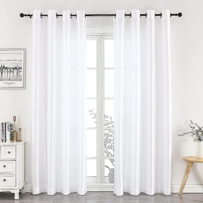 GoodGram 2 Piece Sheer Voile Faux Silk Spring & Summer 84 in. L Grommet Top Curtain Panels