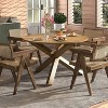 47 Inches Round Dining Table with Solid Acacia Wood Legs for 4-6 Person - 4 of 4
