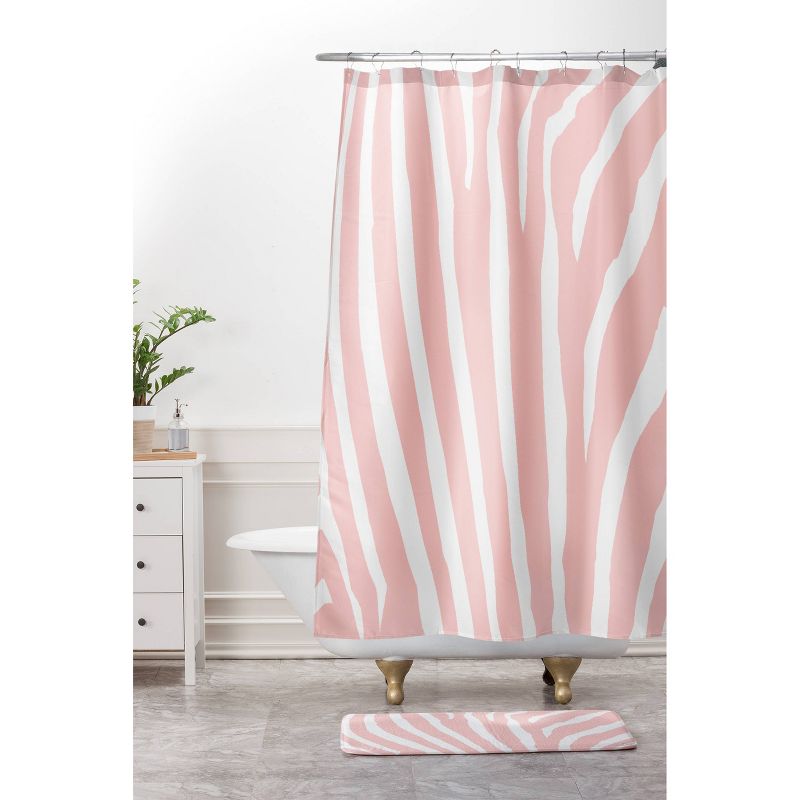 Natalie Baca Zebra Striped Rose Quartz Shower Curtain Pink - Deny Designs, 4 of 7