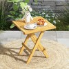 Tangkula Patio Folding Side Table w/X-shaped Legs Slatted Tabletop for Backyard Outdoor - 2 of 4