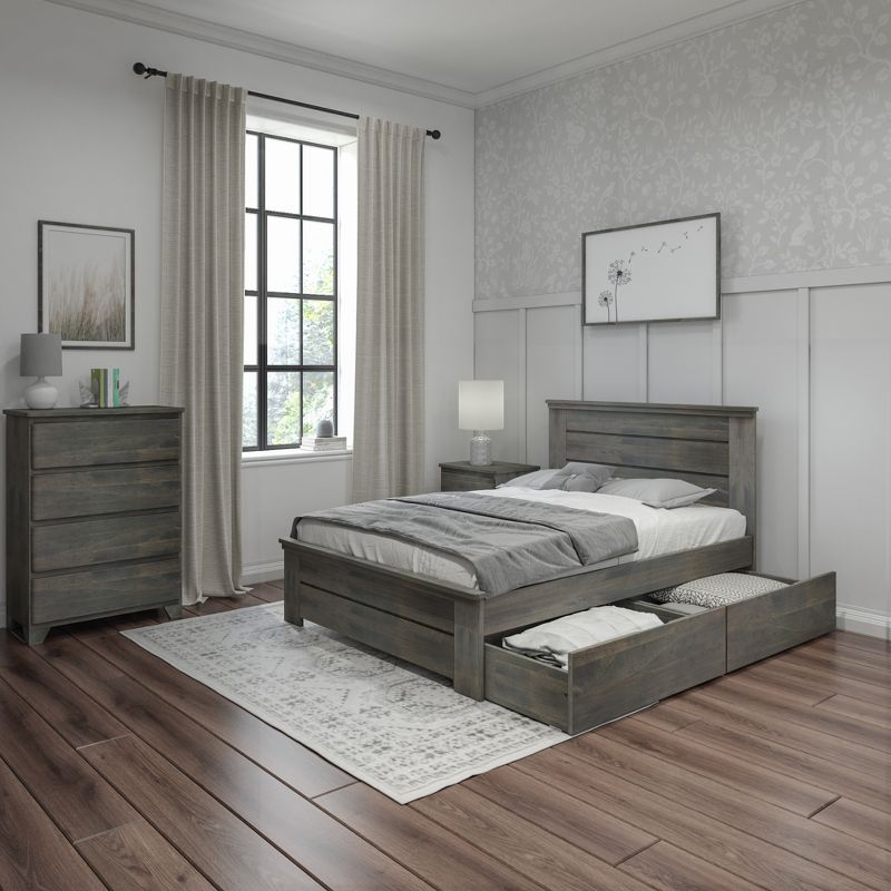 Max & Lily Farmhouse Full Bed with Panel Headboard with Storage Drawers, 5 of 6