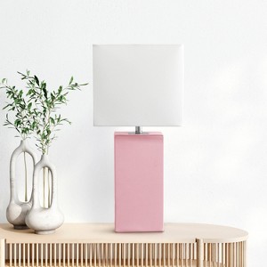 21" Monaco Avenue Modern Leather Table Lamp - Elegant Designs - 1 of 4