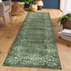 Modern Machine Washable Area Rugs Floral Printed Floor Carpet Non Slip Backing Stain Resistant Indoor Soft Mat - 2 of 4