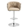 360°Swivel Bar Stools Set of 2, Adjustable Counter Height Bar Chairs with Woven Back & Footrest,for Kitchen Island, Cafe, Pub - 4 of 4